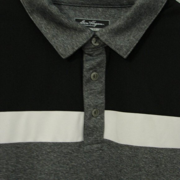 Ben Hogan Performance Golf Polo XL Mens Collared Club Shirt Black Gray White - Picture 11 of 16
